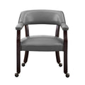 Tournament Arm Chair With Casters Dark Gray Dark Gray Wood