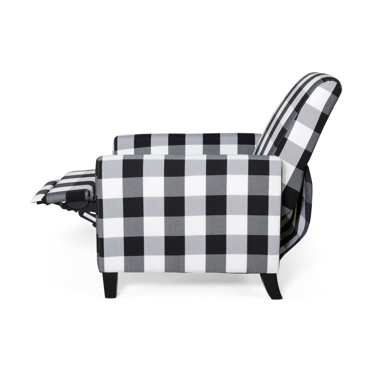 27.5" Wide Manual Club Recliner Black White Fabric