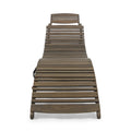 Lahaina Wood Foldable Chaise Lounge Grey Grey Wood
