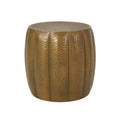 Metal Drum End Table Gold Iron