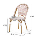 French Bistro Chair Brown White Rattan