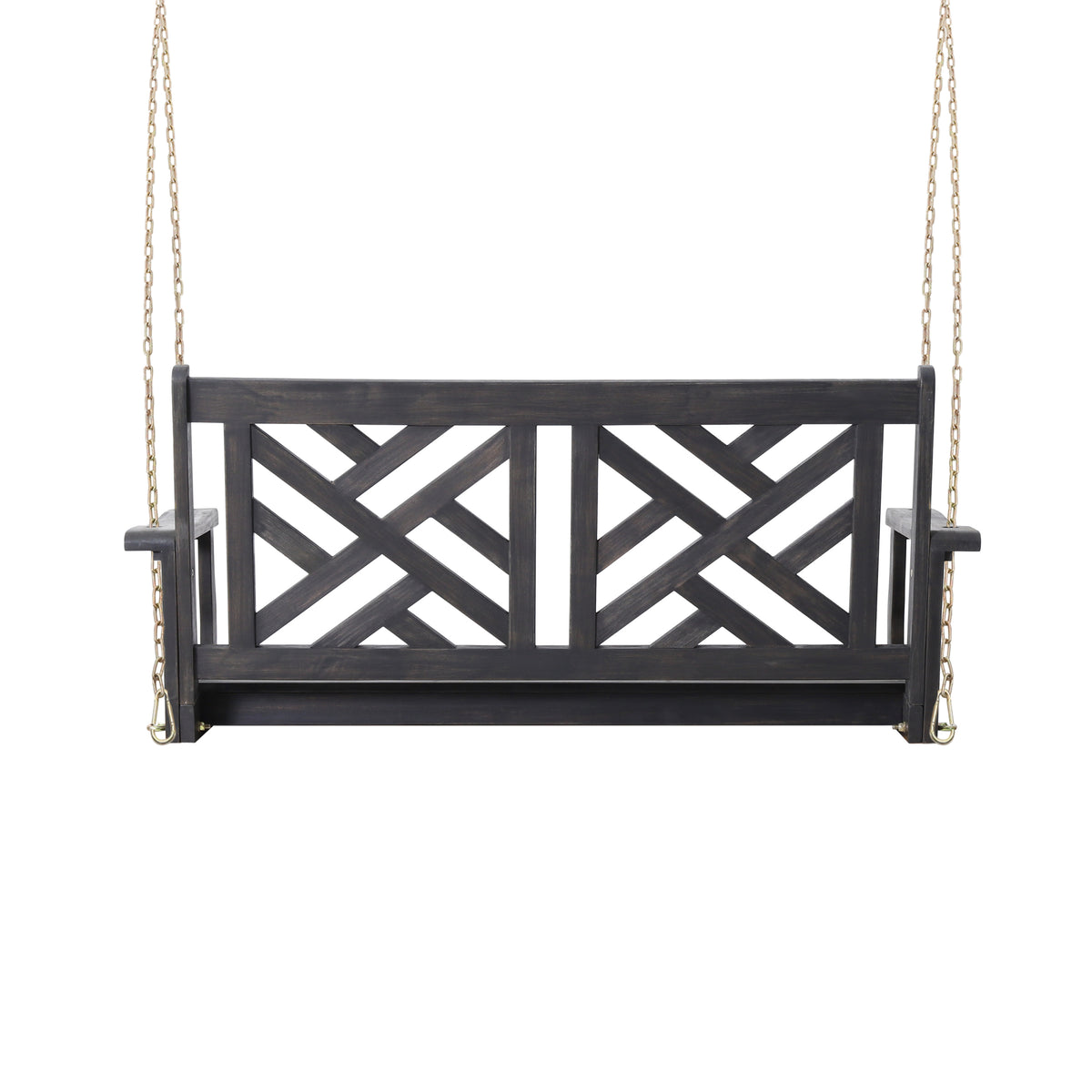 Alejandro Porch Swing Dark Grey Wood Metal