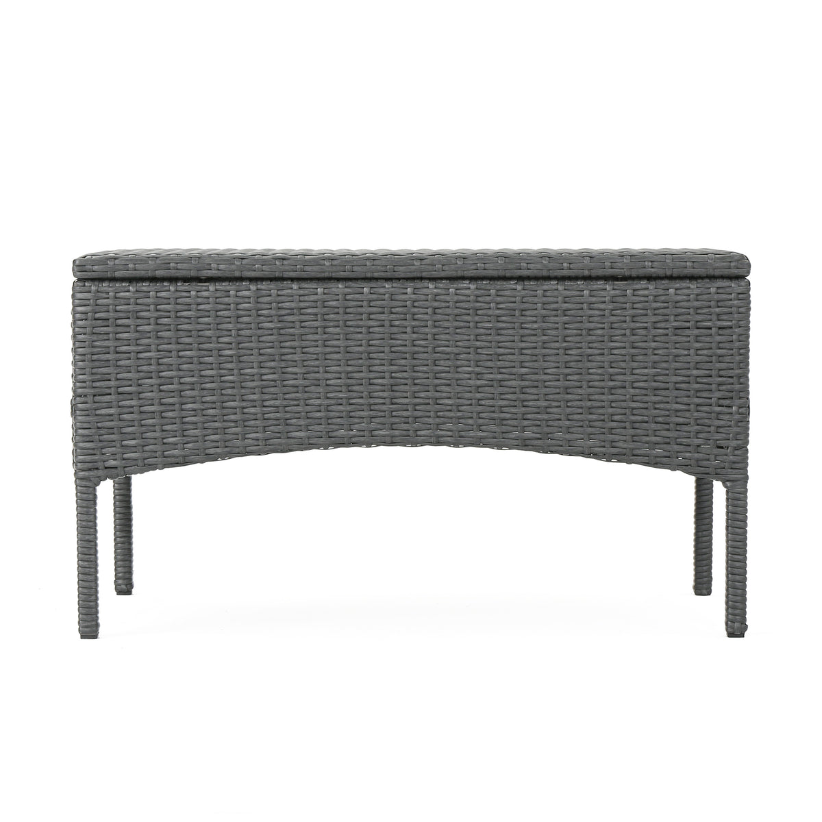Cordoba Kd Wicker 4 Pc Chat Set Grey Pe Rattan Iron Waterproof Fabric