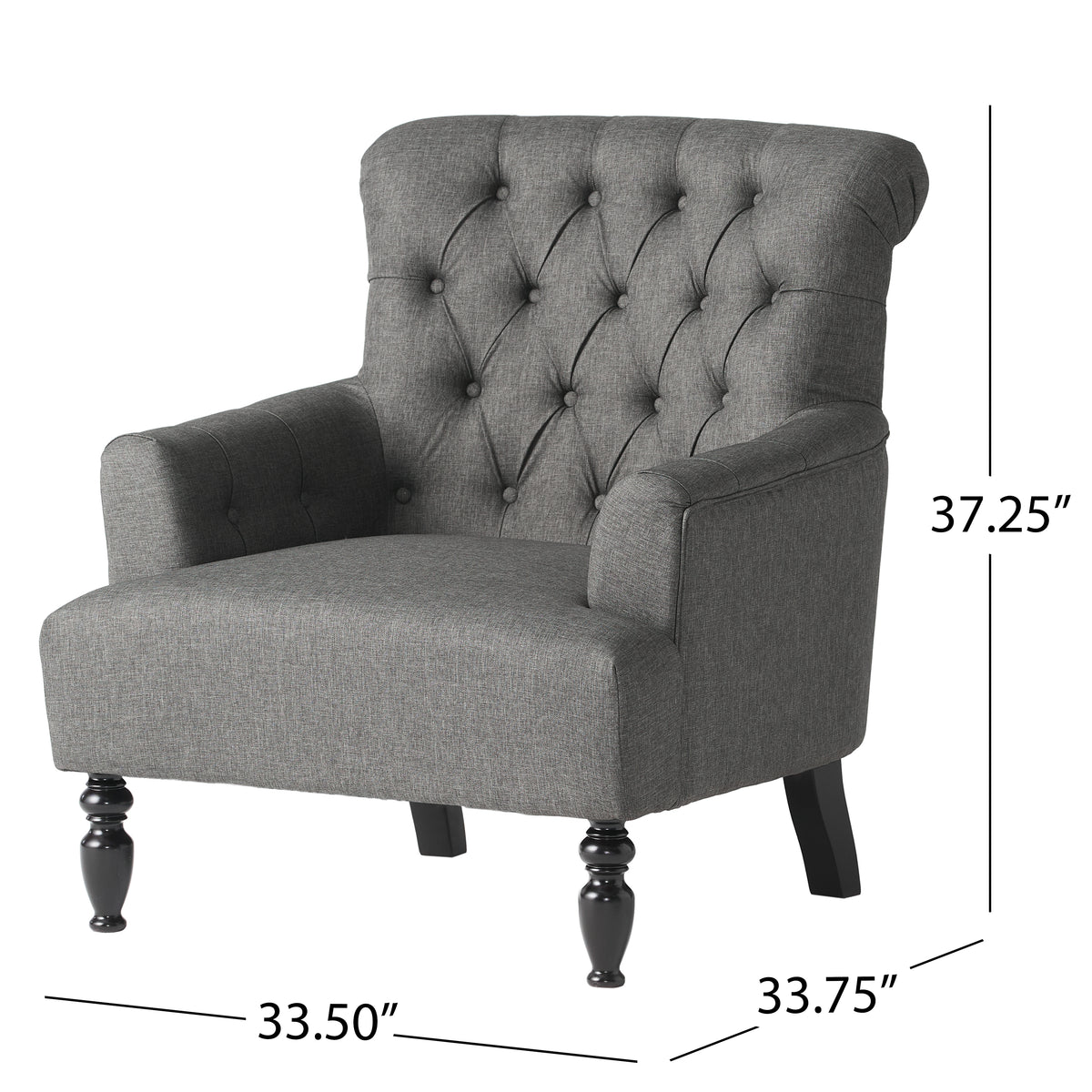 Club Chair Dark Gray Fabric