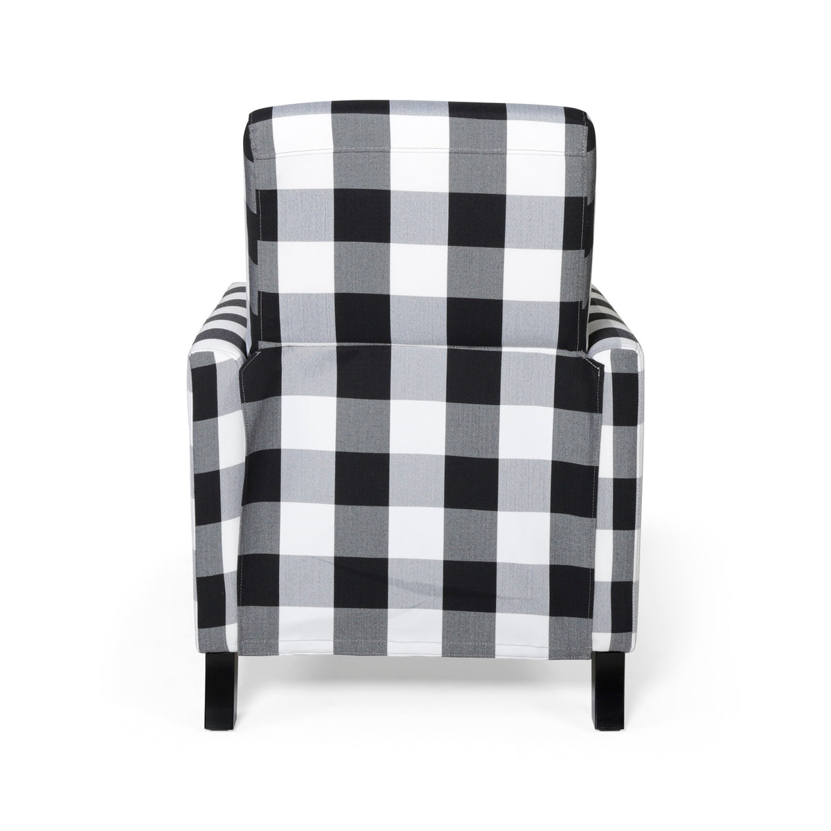 27.5" Wide Manual Club Recliner Black White Fabric