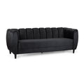 Miranda Velvet 3 Seater Sofa Black Velvet