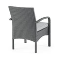 Cordoba Kd Wicker 4 Pc Chat Set Grey Pe Rattan Iron Waterproof Fabric