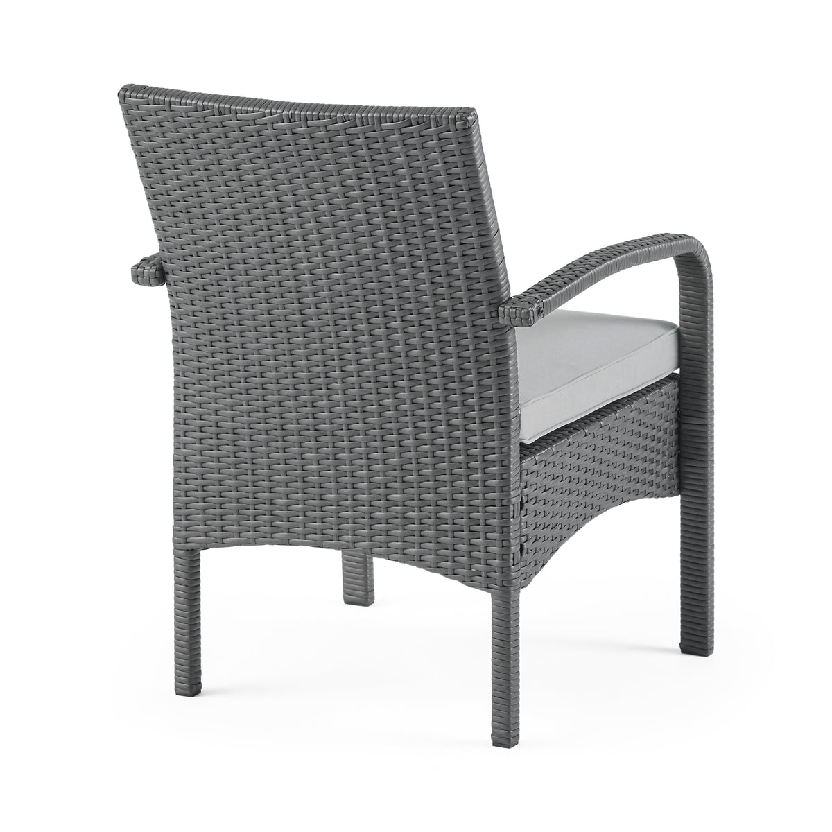 Cordoba Kd Wicker 4 Pc Chat Set Grey Pe Rattan Iron Waterproof Fabric