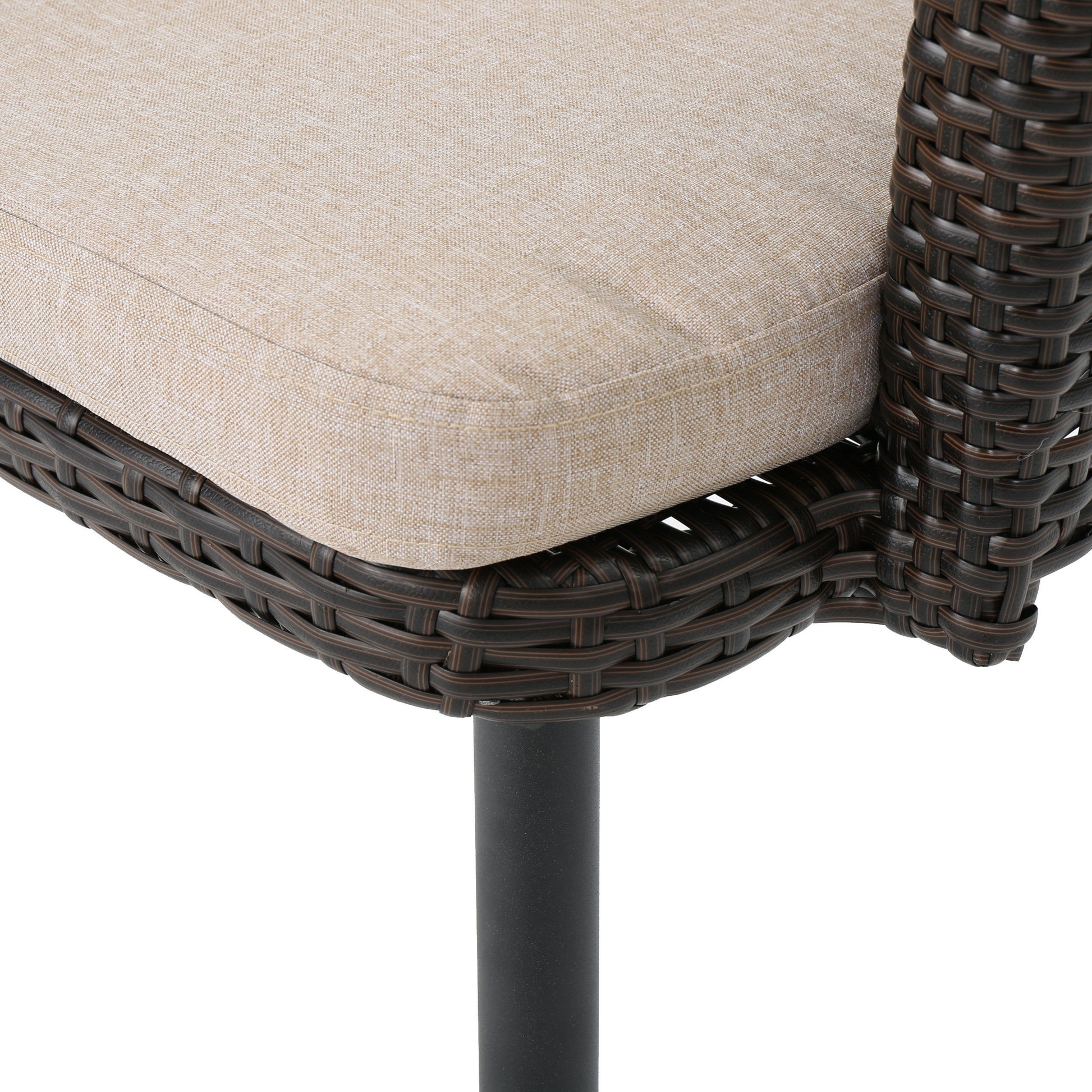 Kennethchair Brown Multi Pe Rattan Iron Waterproof Fabric