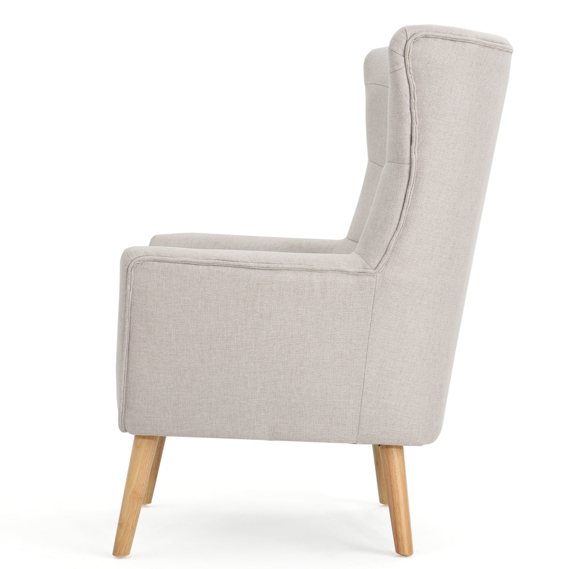 Club Chair Wheat Wood Fabric
