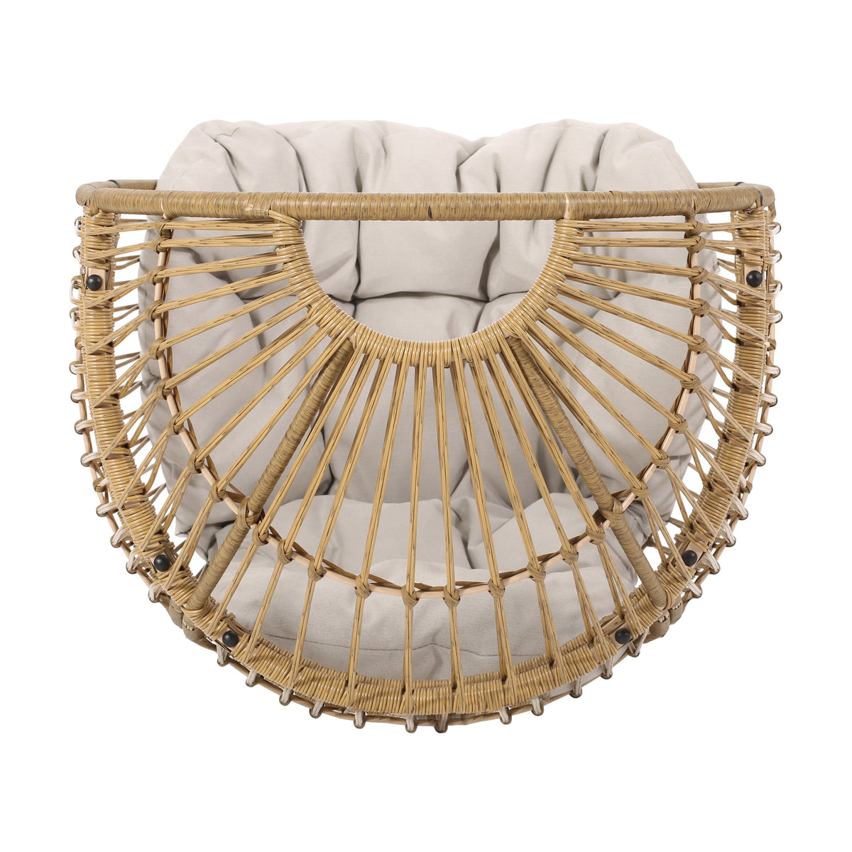 Reseda Swivel Patio Egg Chair Natural Fabric