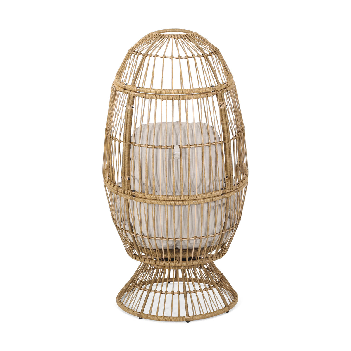 Reseda Swivel Patio Egg Chair Natural Fabric