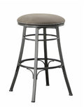 Bali Backless Swivel Bar Chair Gray Dark Gray Wood