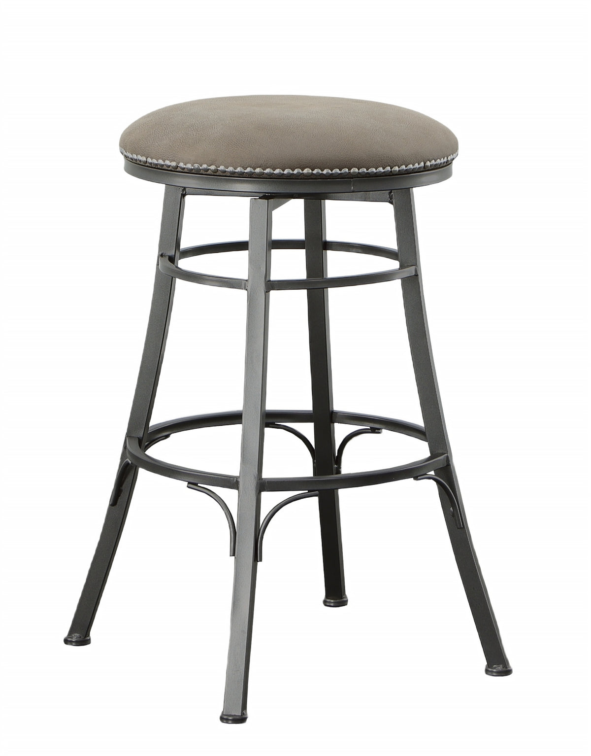 Bali Backless Swivel Bar Chair Gray Dark Gray Wood