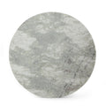 Round Accent Side Table Natural Black Marble Metal