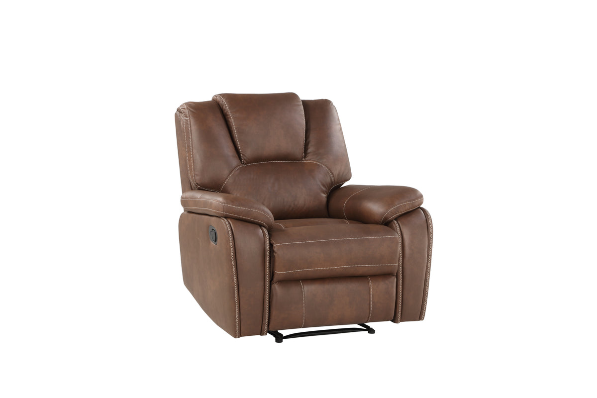 Katrine 3 Piece Living Room Set Brown Dark Brown Fabric