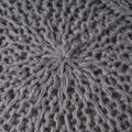 Malibu Knitted Wool 20 X 20 Round Pouf Charcoal Wool