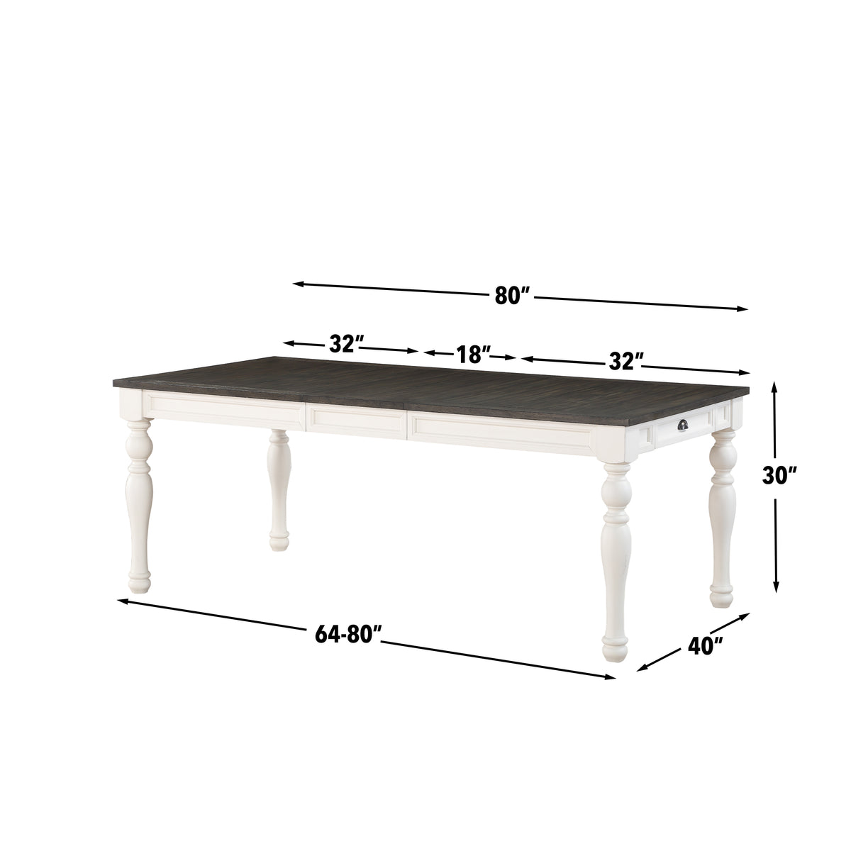 Joanna 6 Piece Dining Set White & Dark Brown White Wood