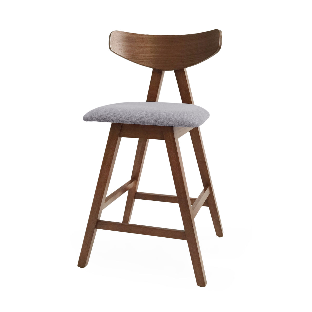 Counter Stool Set Of 2 Dark Grey Fabric