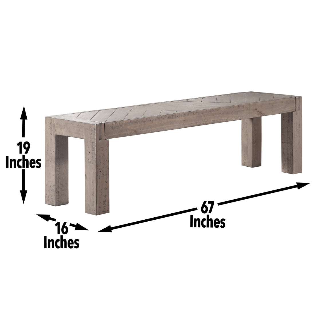 Auckland Bench Reclaimed Brown Brown Wood