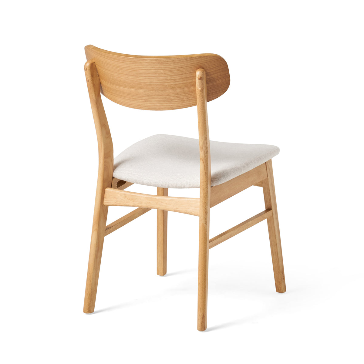 Dining Chair Set Of 2 Light Beige Fabric