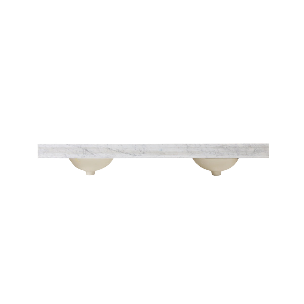 73'' Cararra White Marble Vanity Top&Ceramic Sink White Marble Marble