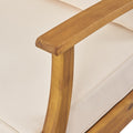Perla 5 Pcs Sofa Set,Cream Cream Acacia Wood