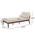 Chaise Lounge Beige Brown Fabric
