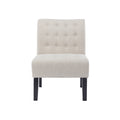 Accent Chair Beige Fabric