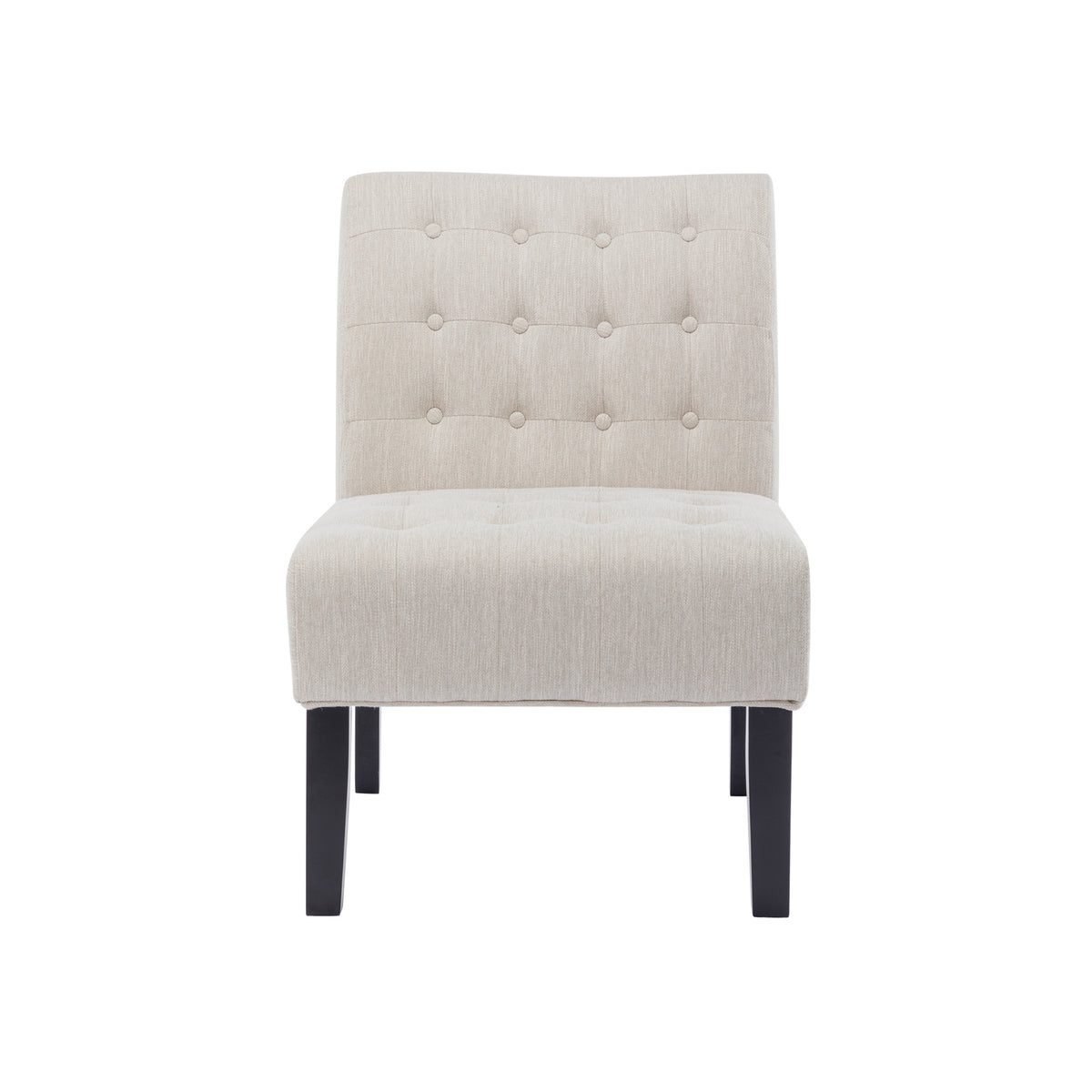 Accent Chair Beige Fabric