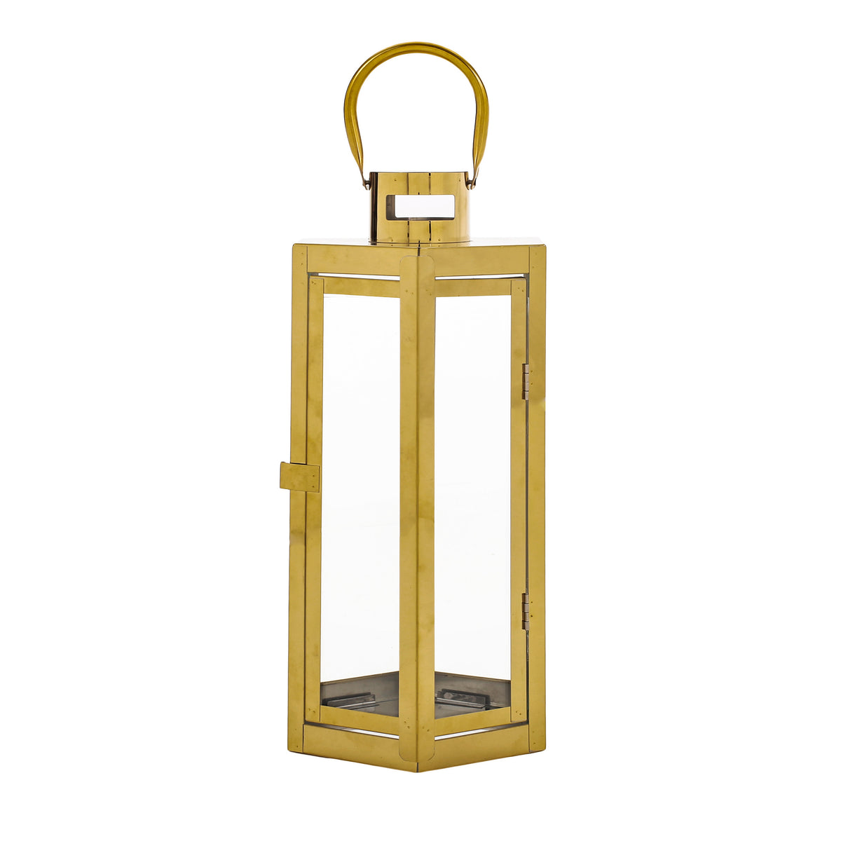 Frank 16"H Stainless Steel Lantern Gold Stainless Steel