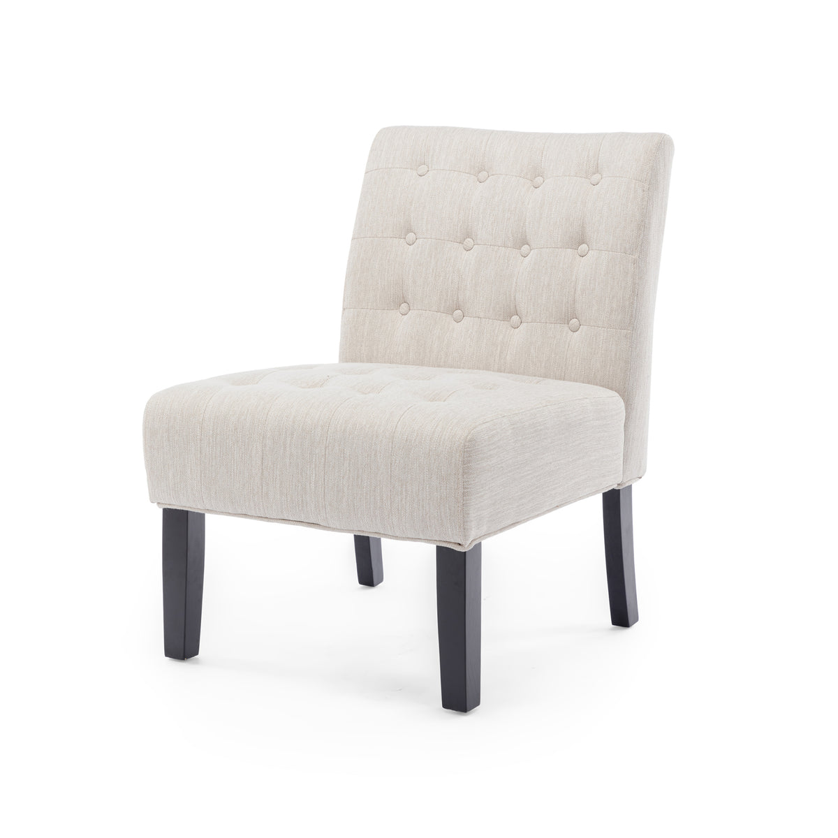 Accent Chair Beige Fabric