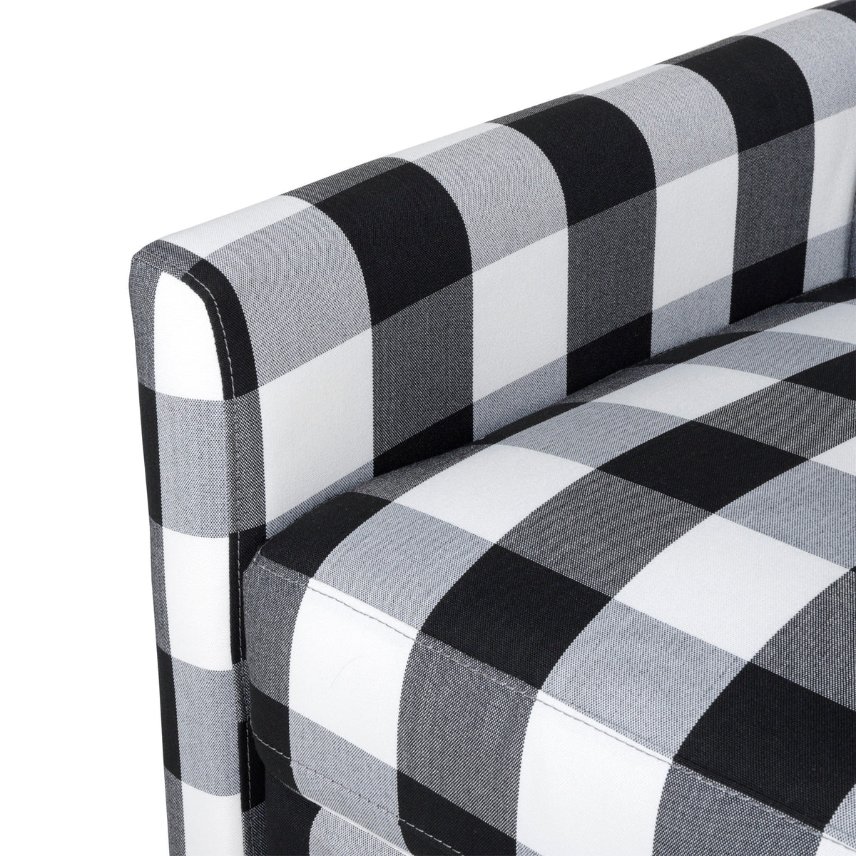 27.5" Wide Manual Club Recliner Black White Fabric