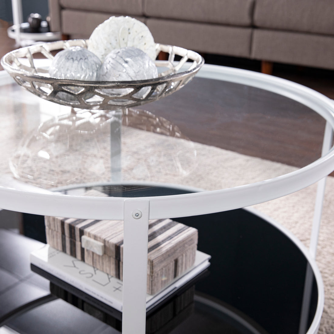 Vimmerly Glass Top Cocktail Table Black Iron