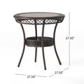 Figi Pe 27In Glass Table Brown Multi Iron