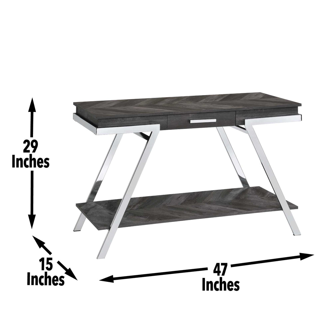 Roma Sofa Table Gray Gray Iron