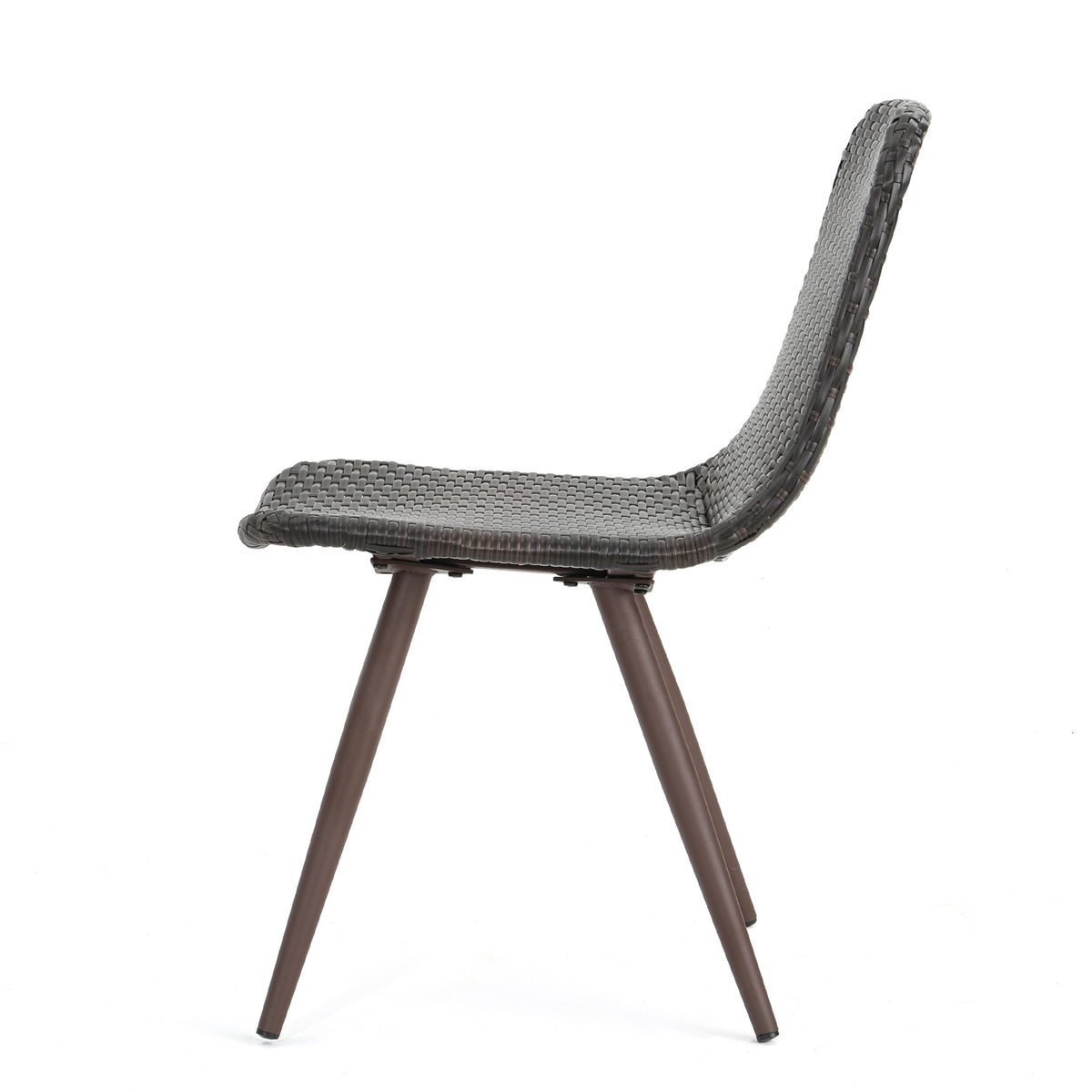 Gila Dining Chair With Powder Coated Legs,Set Of 2 Brown Multi Rattan