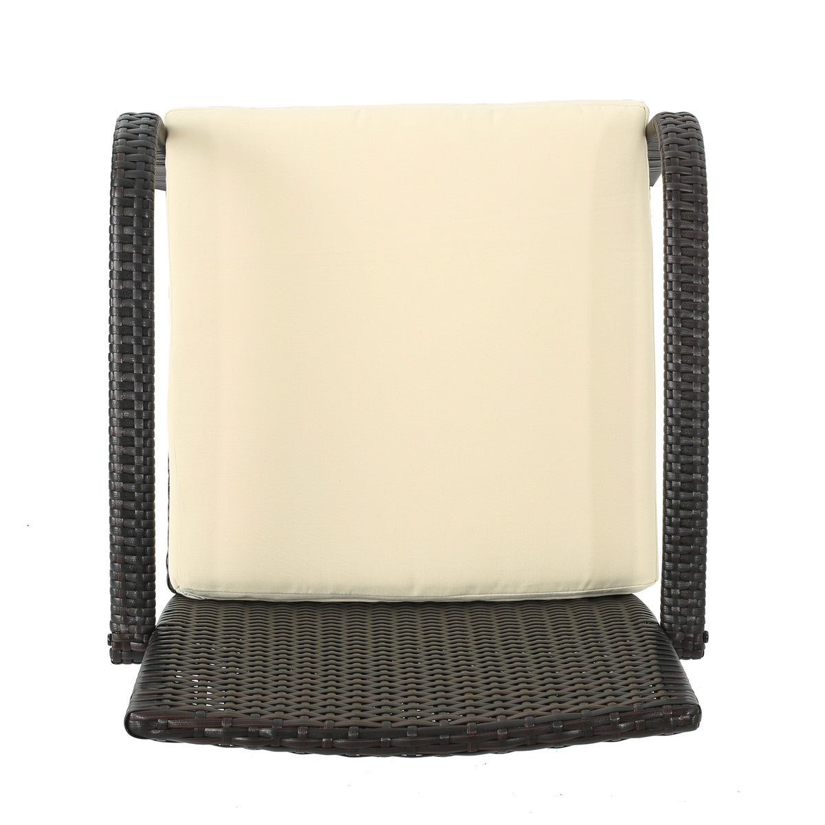 Cordoba Kd Pe Wicker Dining Chair Brown Beige Pe Rattan Iron Waterproof Fabric