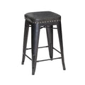 Hank Counter Stool Set Of 2 Dark Gray Dark Gray Wood