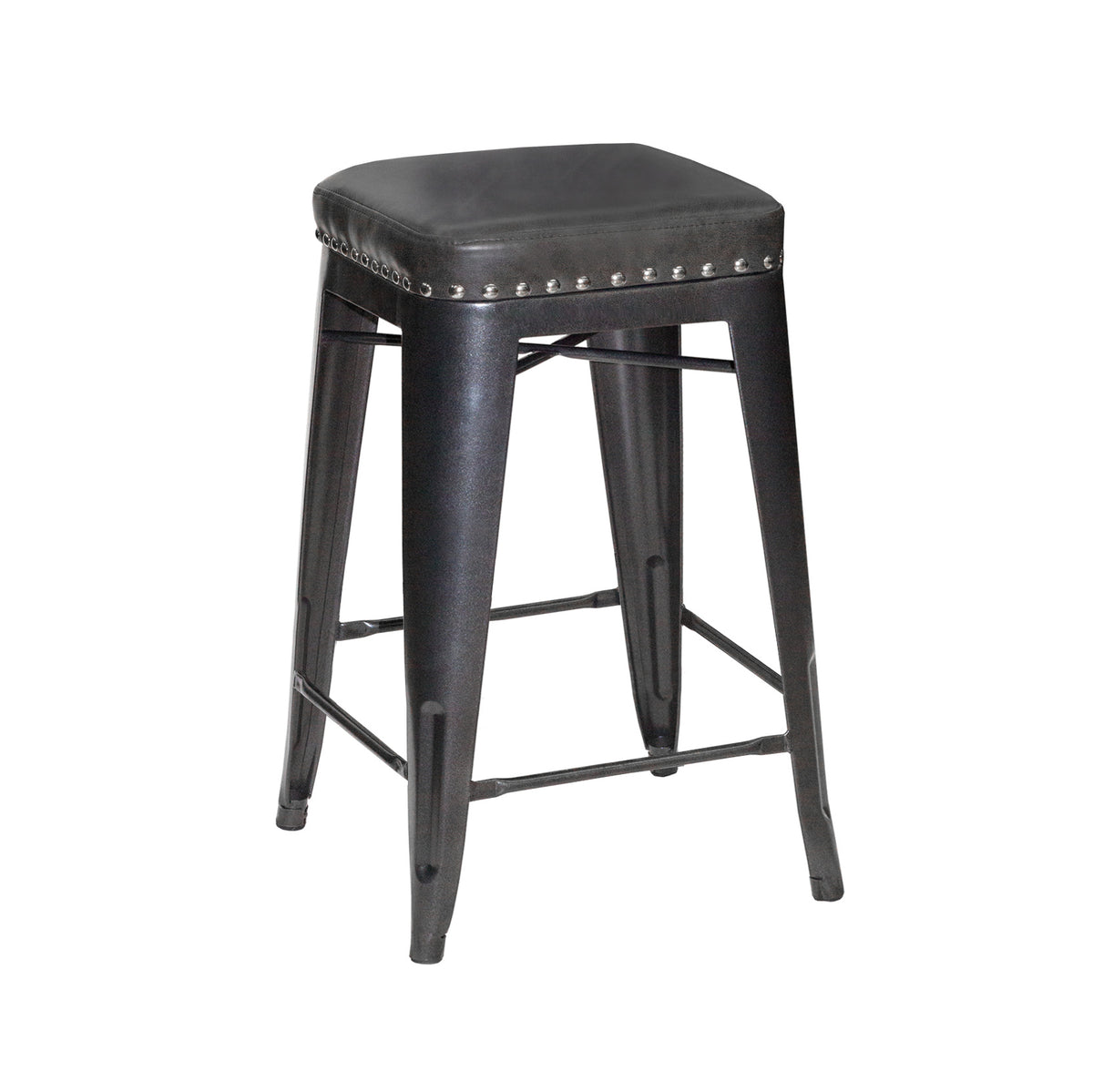 Hank Counter Stool Set Of 2 Dark Gray Dark Gray Wood