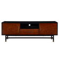 Blynn Midcentury Modern Media Console Black 60 69 Inches Mdf