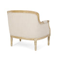 Club Chair Beige Brown Fabric