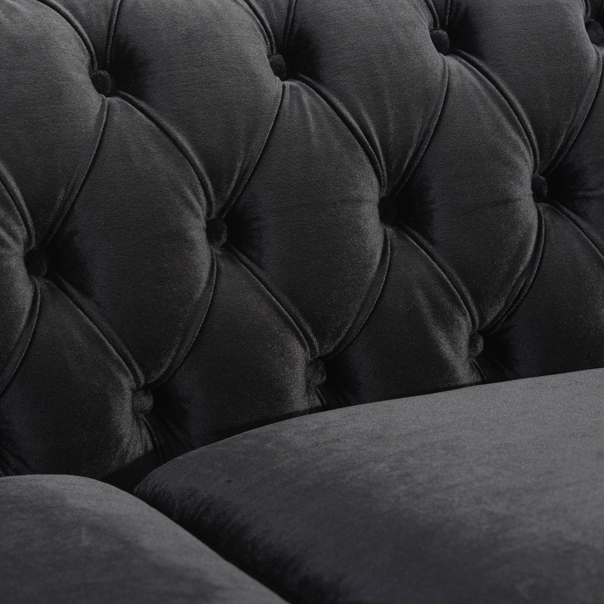 Sofa 3 Seater Black Velvet