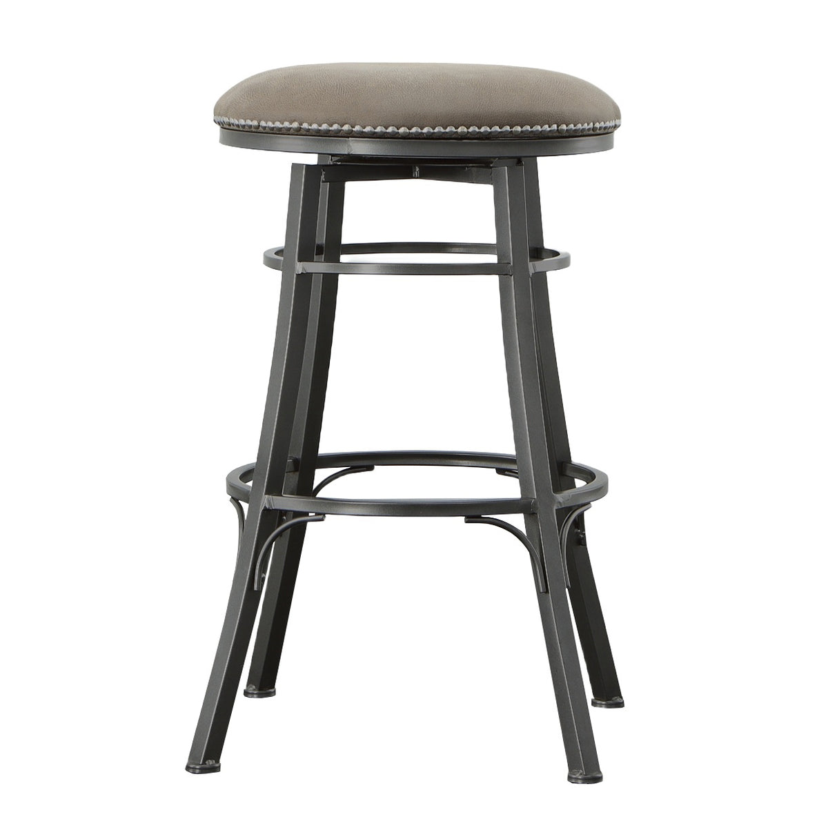 Bali Backless Swivel Bar Chair Gray Dark Gray Wood