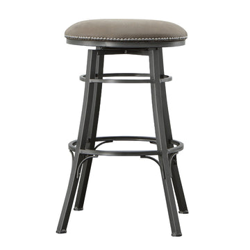 Bali Backless Swivel Bar Chair Gray Dark Gray Wood