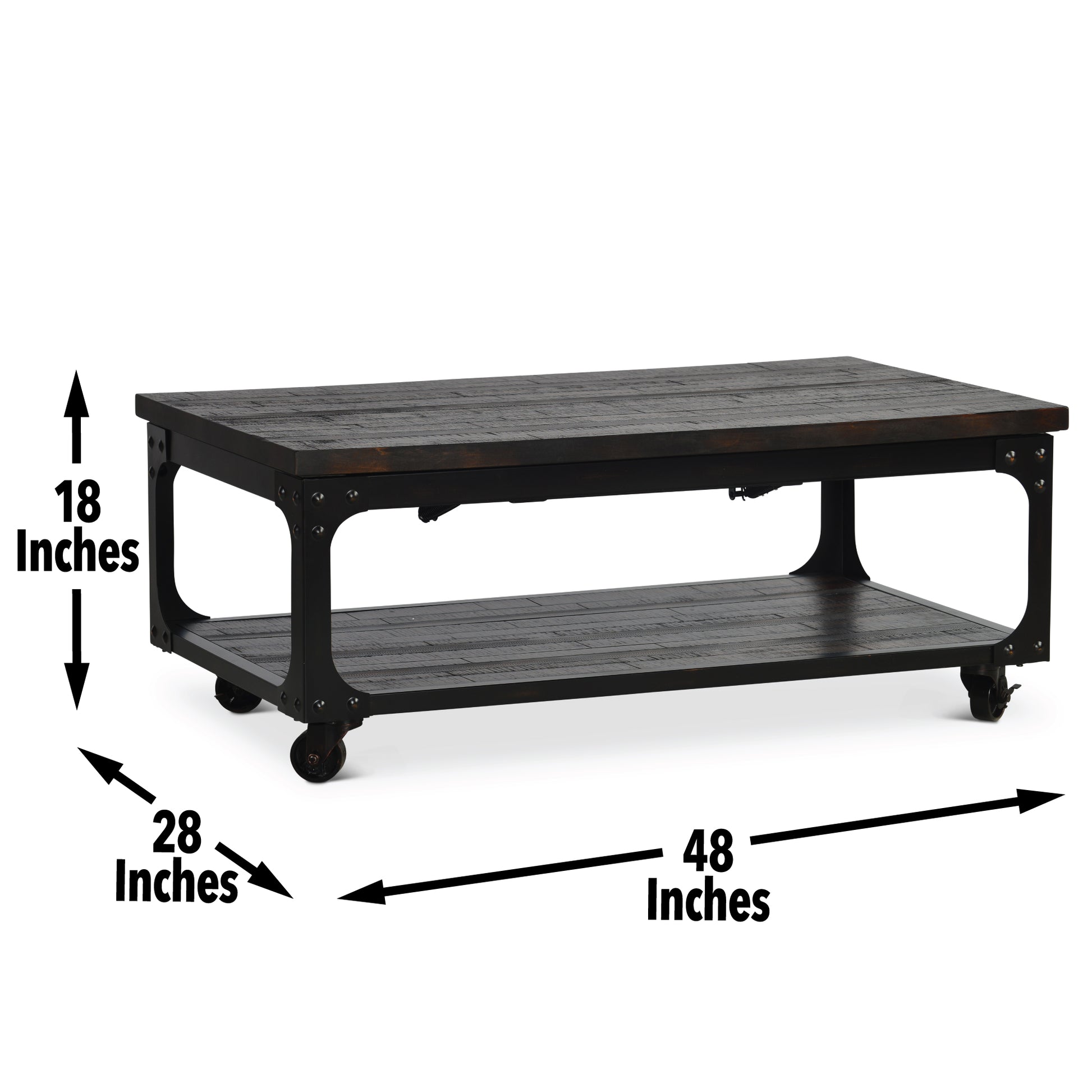 Sherlock Cocktail & 2 End Table Brown Brown Wood