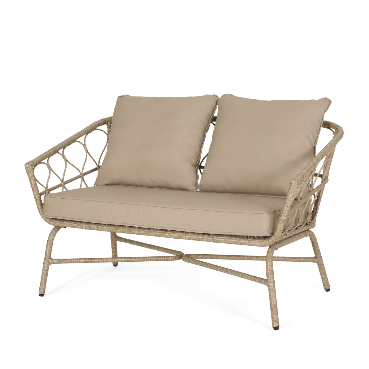 Bruce Seat Brown Pe Rattan Iron Waterproof Fabric
