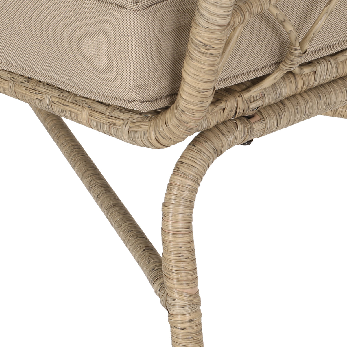 Bruce Seat Brown Pe Rattan Iron Waterproof Fabric