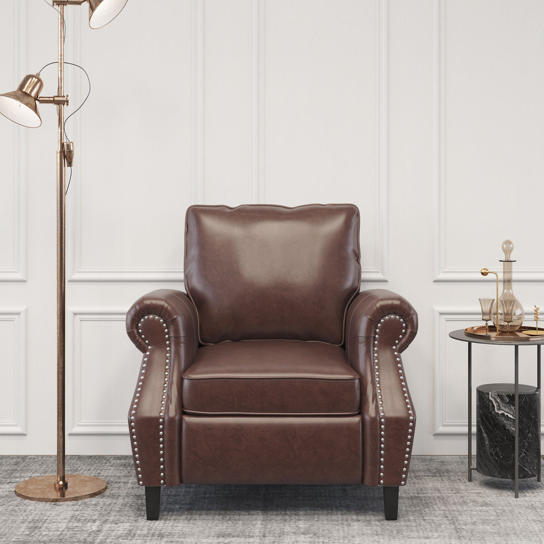 Club Chair Dark Brown Pu