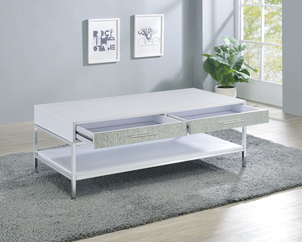 Mirage Coffee Table White White Wood